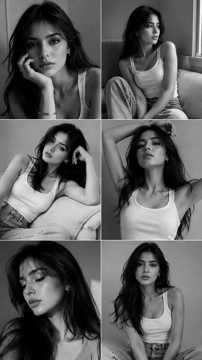 Monochrome Fashion Portrait Collage Edit