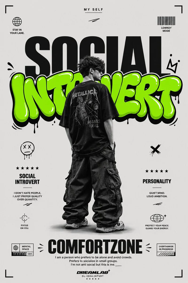 Social Introvert Streetwear Poster
