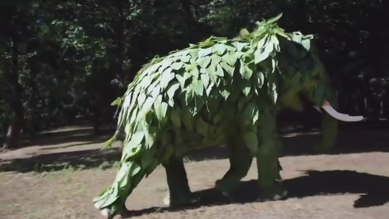 Prompt: Elephant made of leaves
