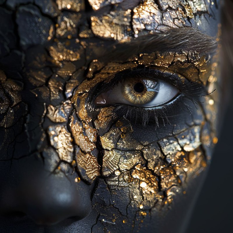 Luxury Black and Gold Pixie Creature Photoreal Portrait