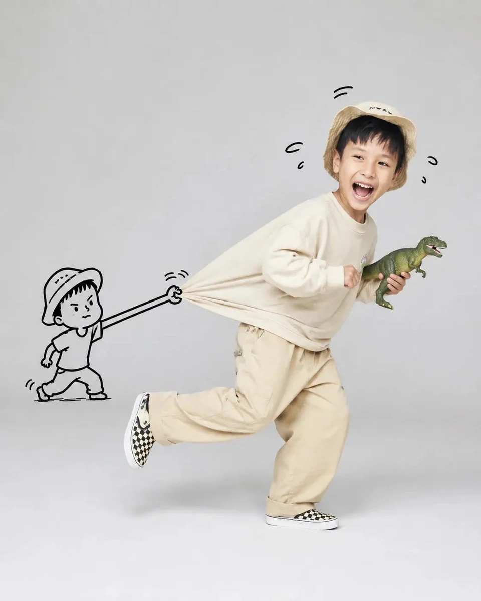 Playful Running Portrait