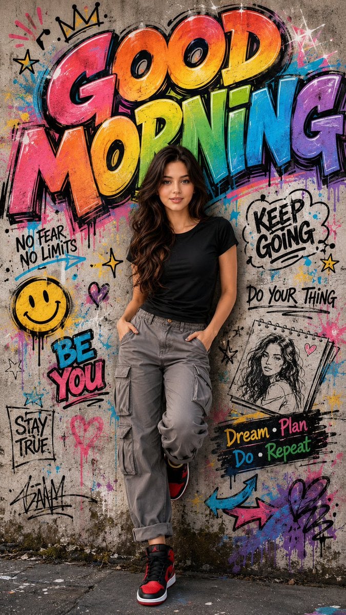 Graffiti Morning Street Art Poster