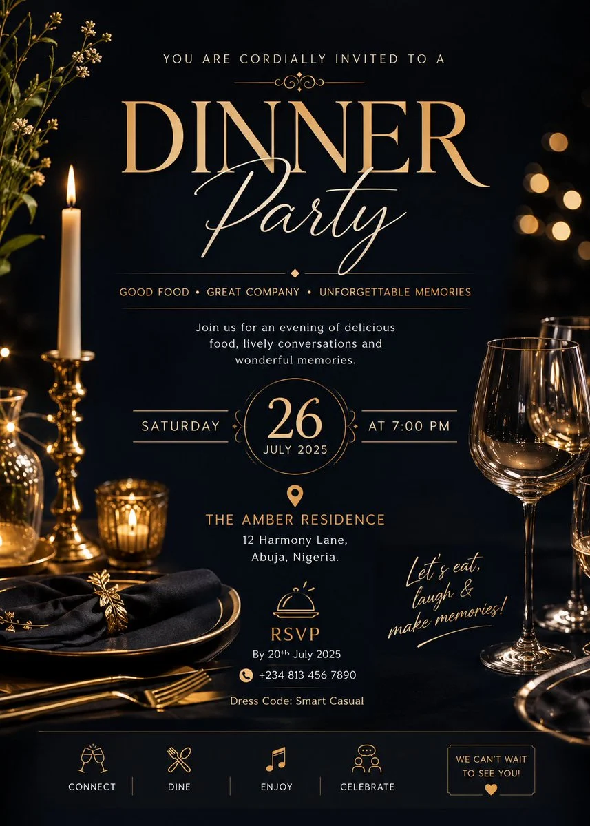 Luxury Dinner Invitation Design