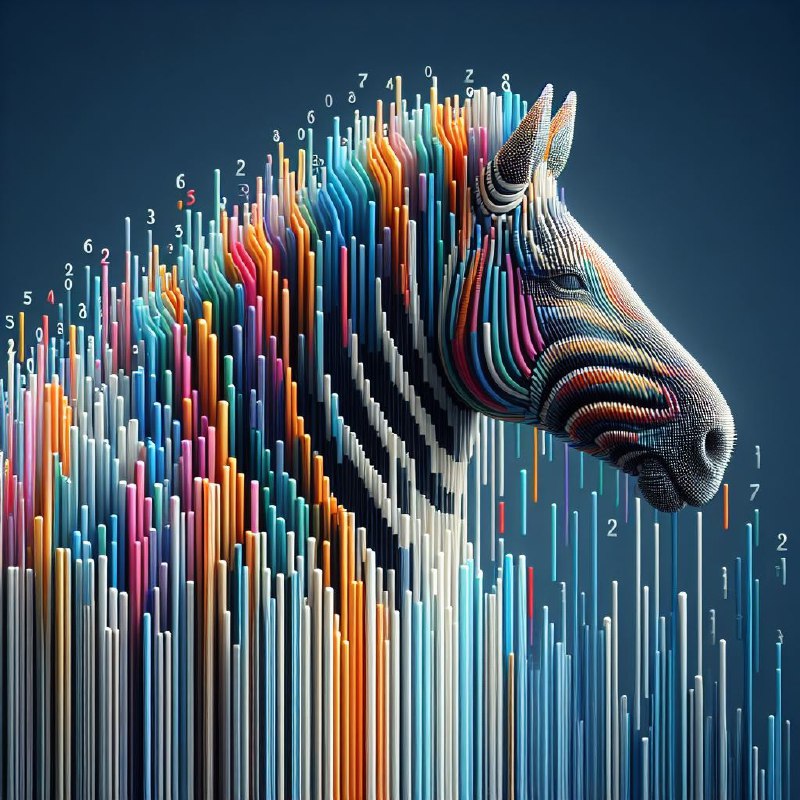 Colored Barcode Lines Forming Trickling Zebra Shape