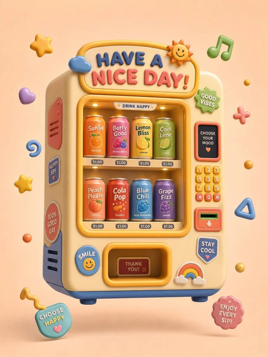 Dopamine Vending Machine 3D Clay Art