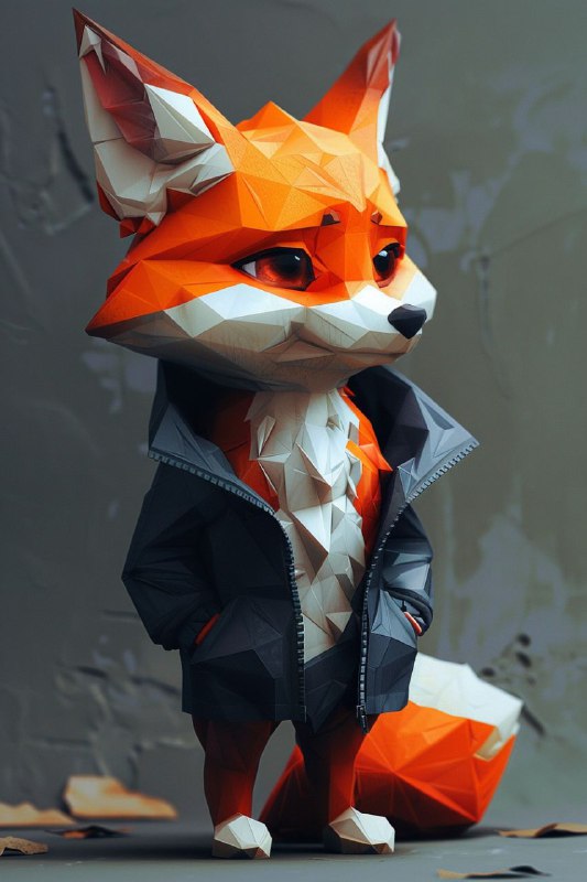 Cute Lowpoly Isometric Character With Fox Ears