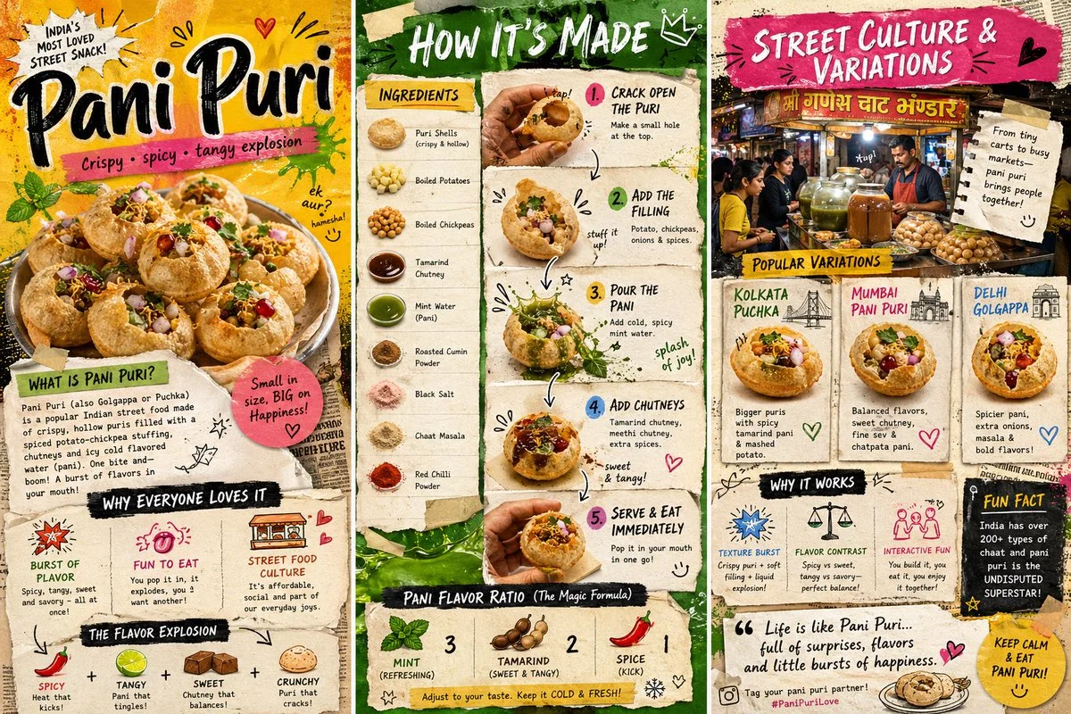 Pani Puri Zine Infographic Guide