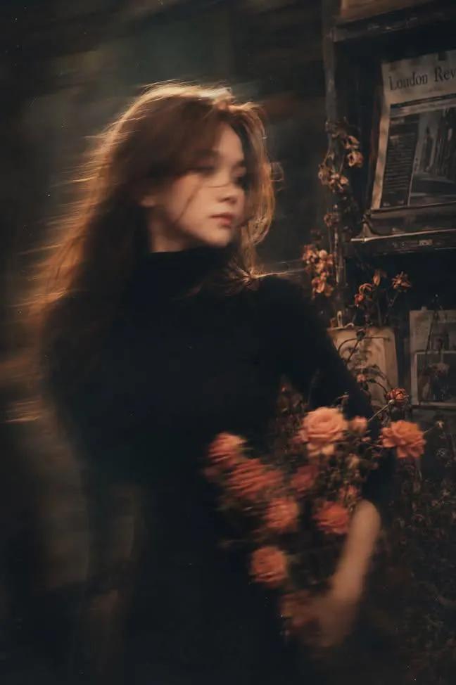 Vintage Film Portrait Look Back