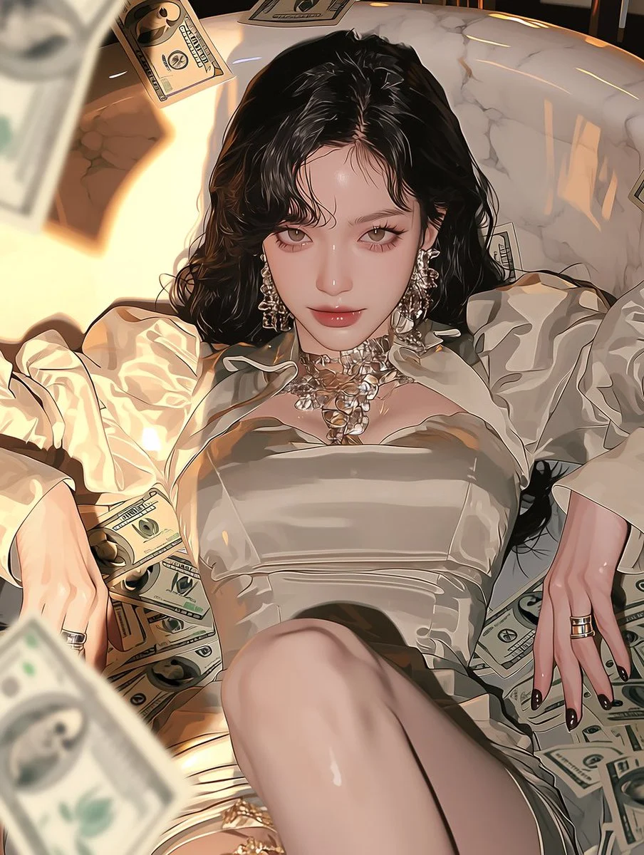 Luxury Money Bath Scene