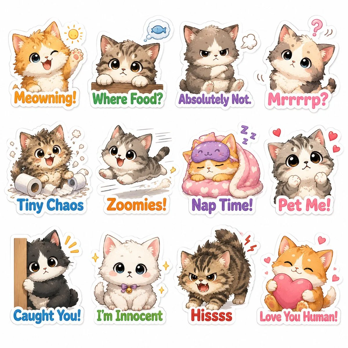 Chibi Cat Sticker Pack