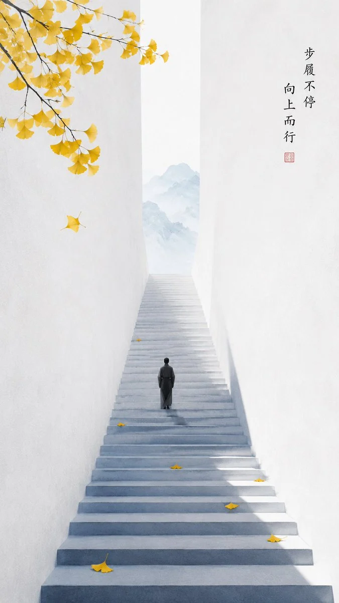 Zen Autumn Steps Ascent
