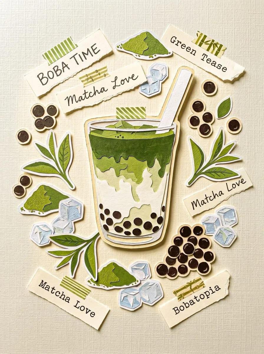 Scrapbook Sticker Art Style