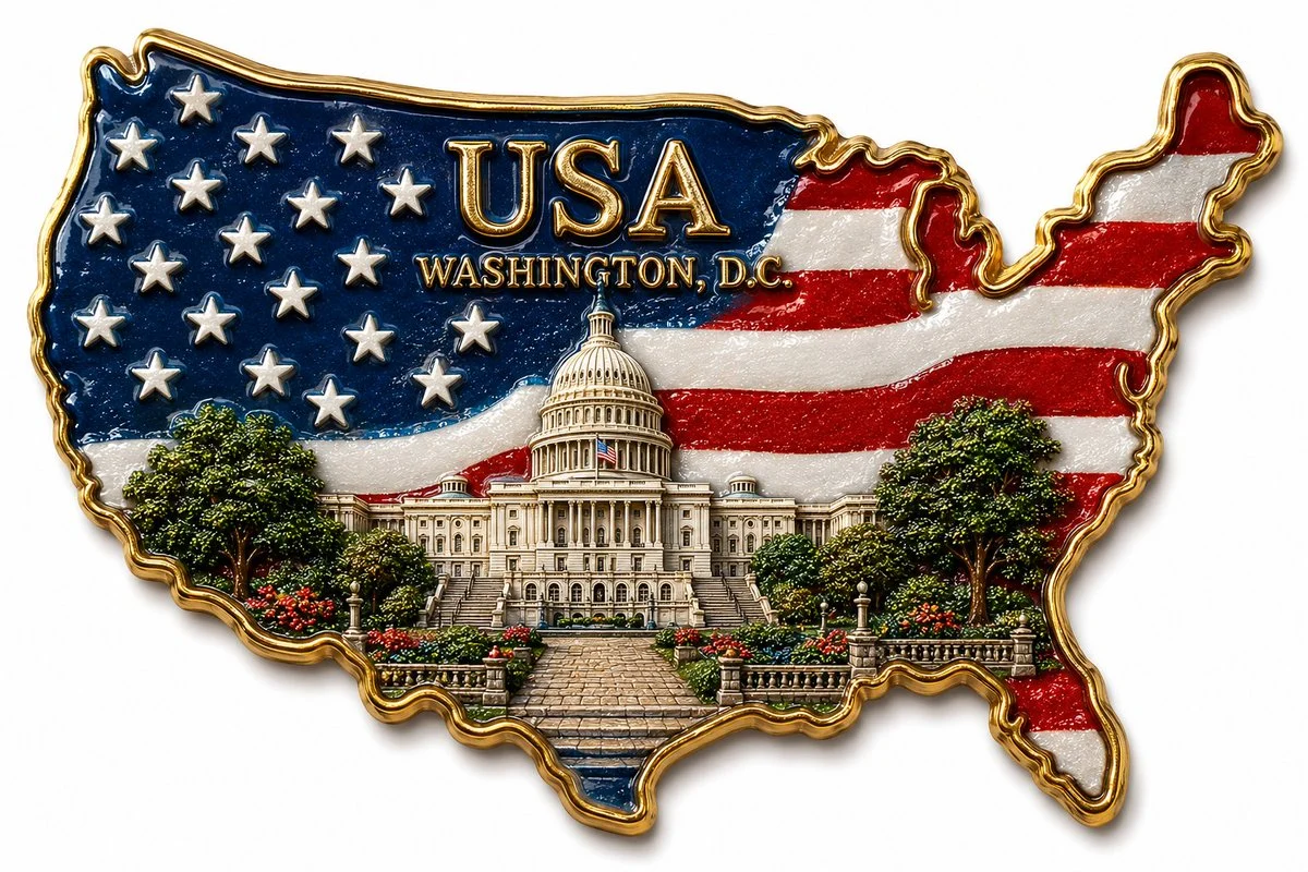 Ultra Detailed 3D Map Souvenir Magnet