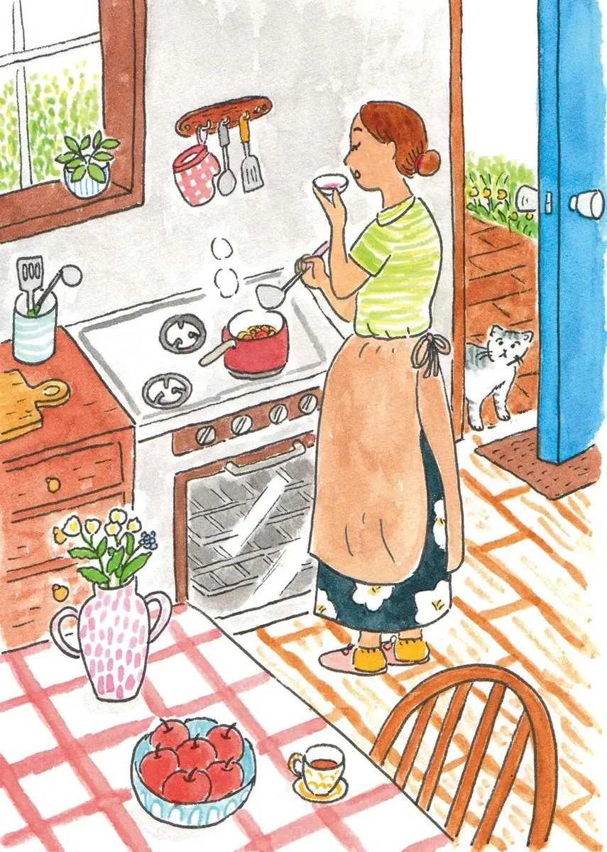 Whimsical Vintage Watercolor Daily Life