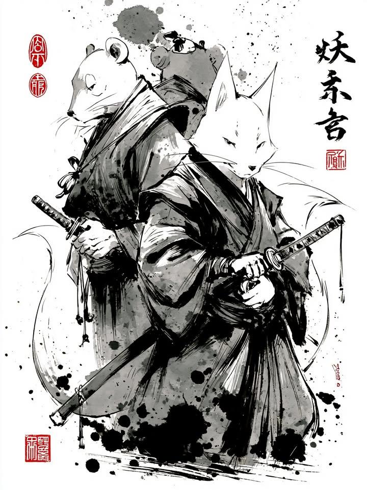 Ink Fox & Rat Samurai