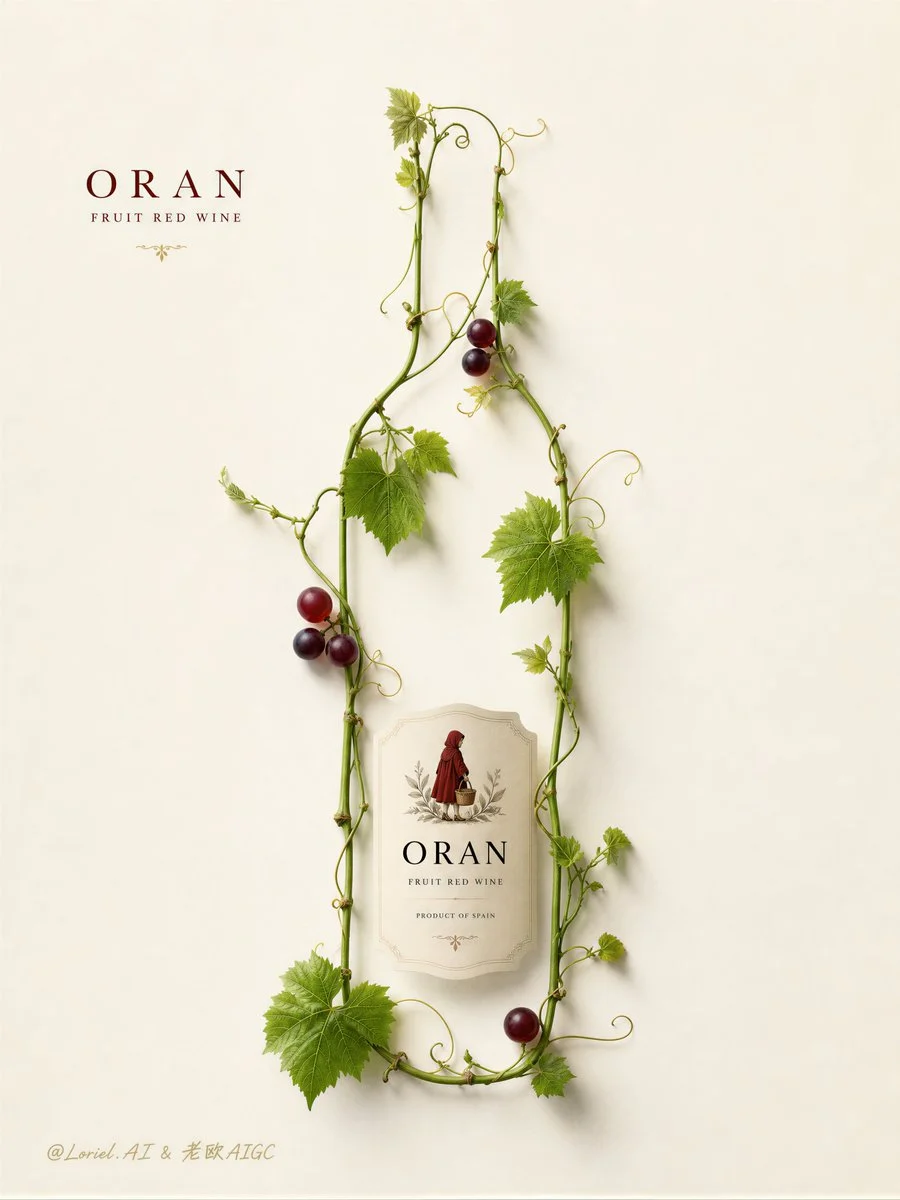 Minimalist Vine Bottle Wine Poster