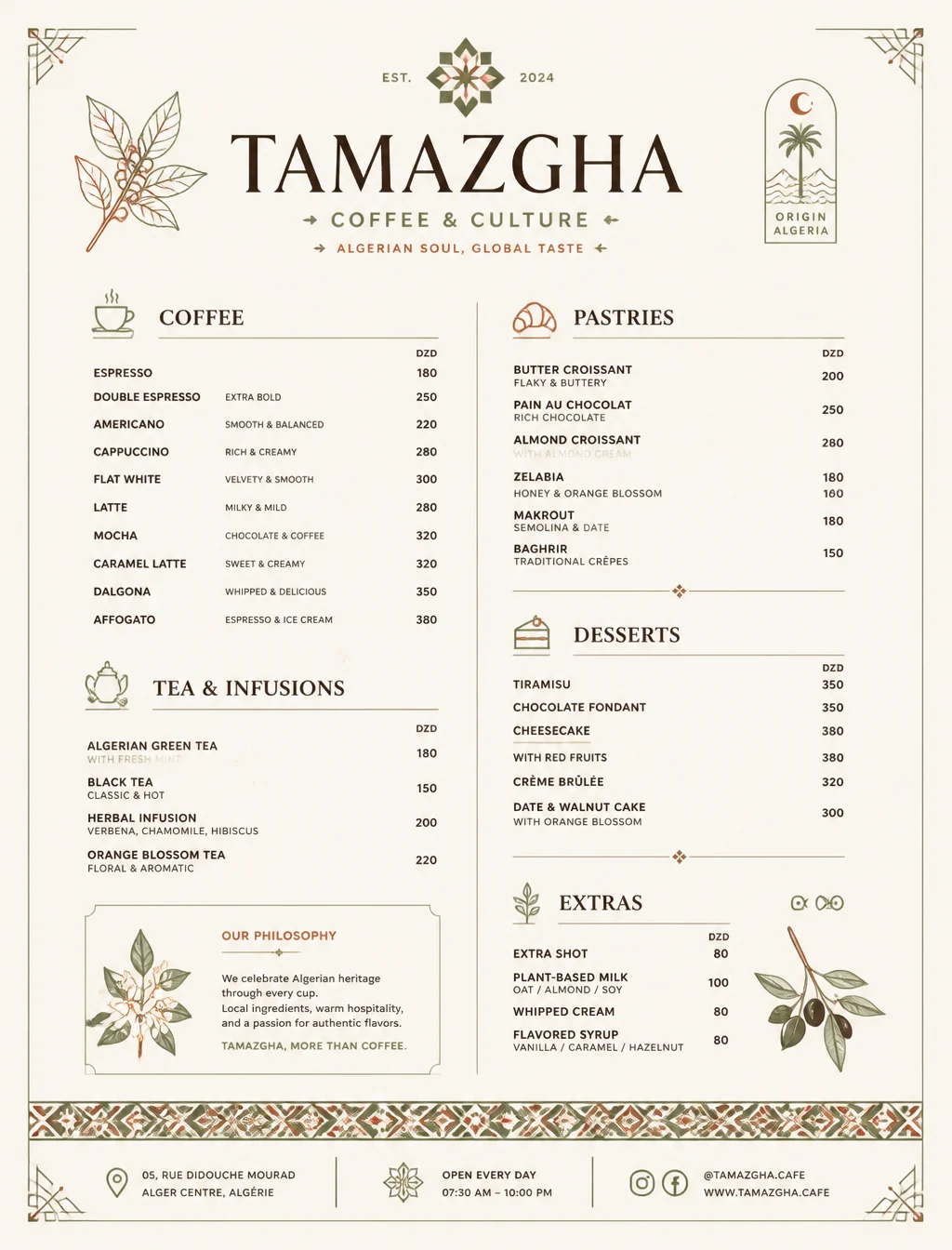 Minimalist Luxury Coffee Shop Menu Design