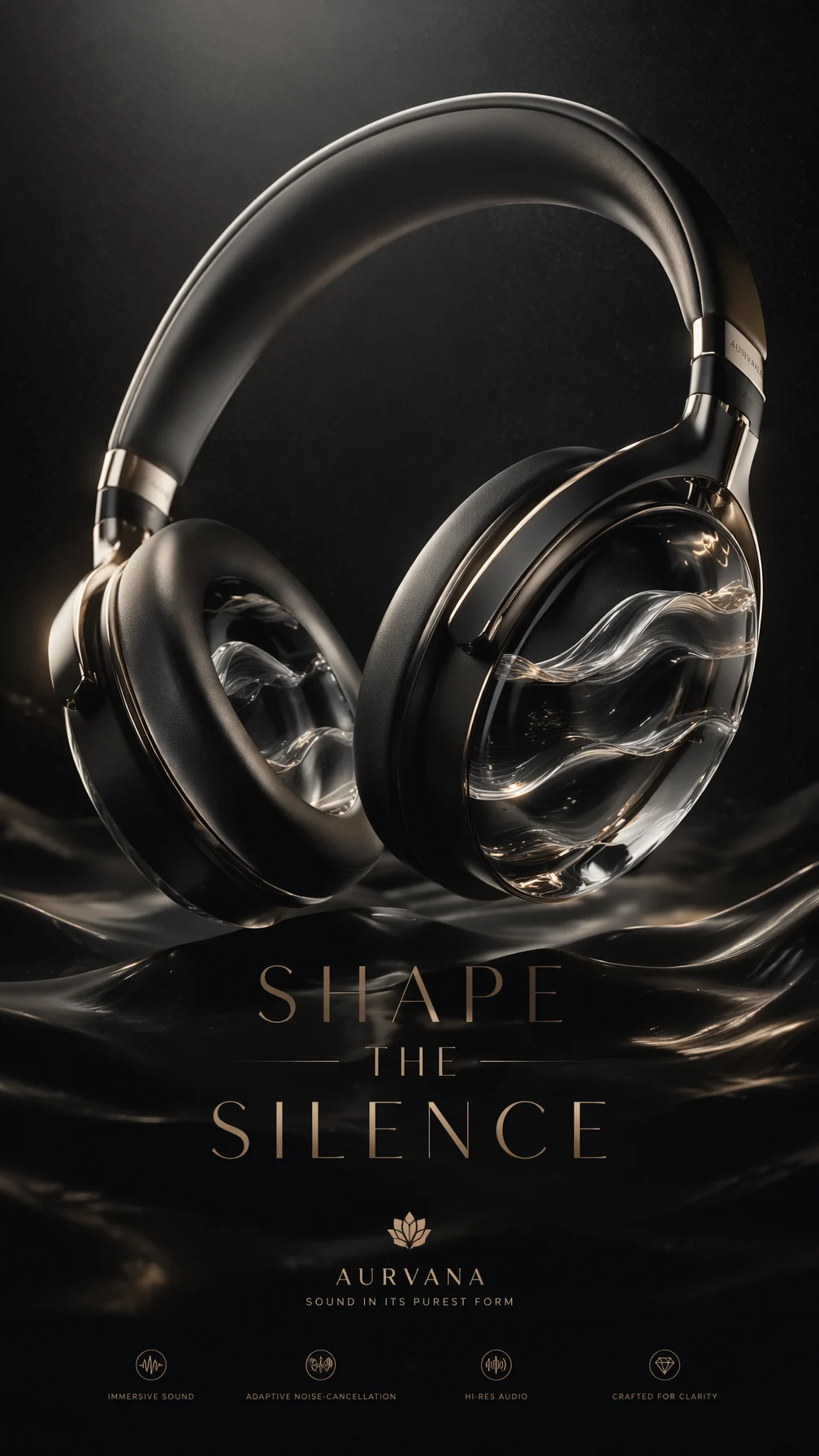 Glass Silence Headphone Poster