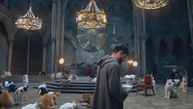 Prompt: Cathedral filled with cats