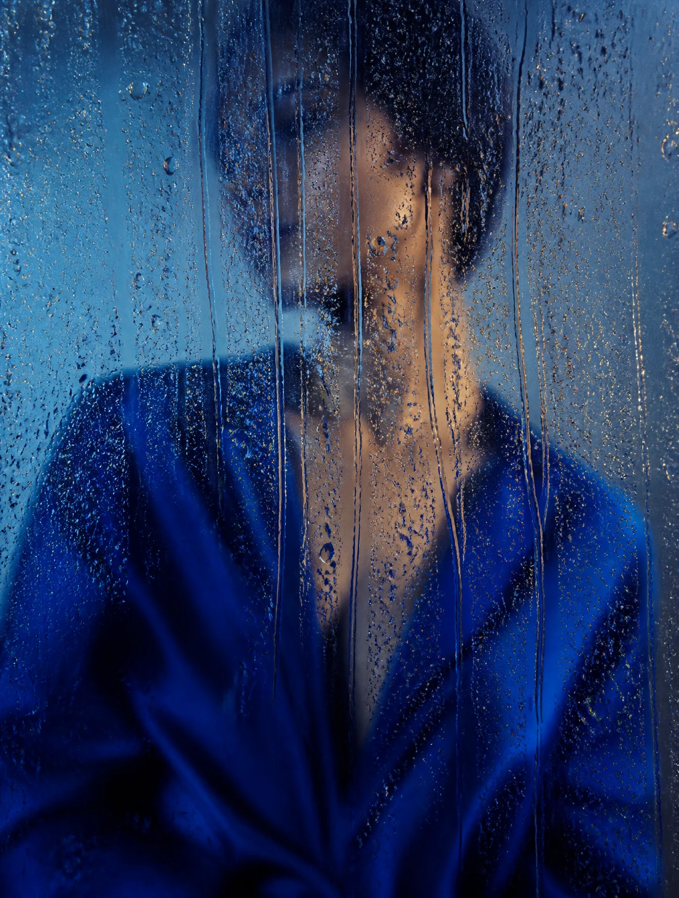 Cobalt Blue Rain Glass Fashion