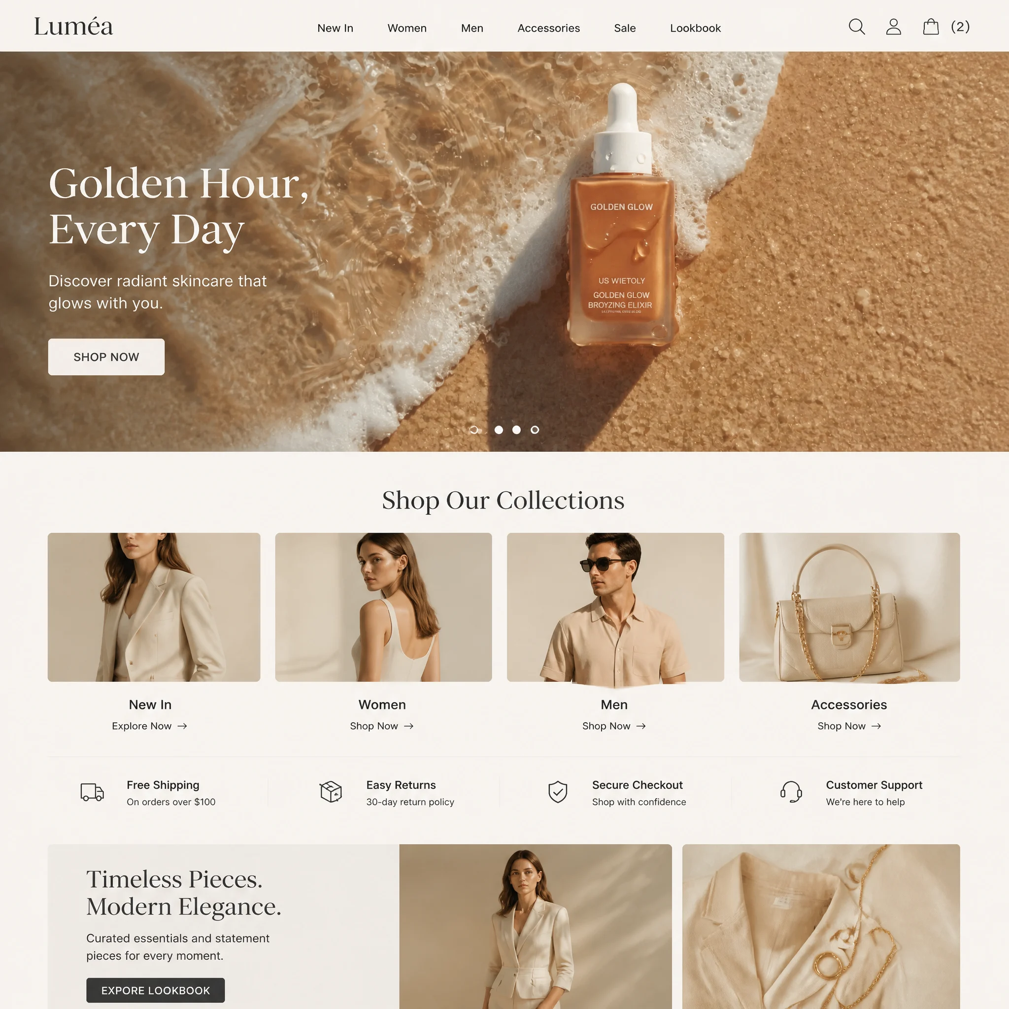 Luméa Fashion E-Commerce Design