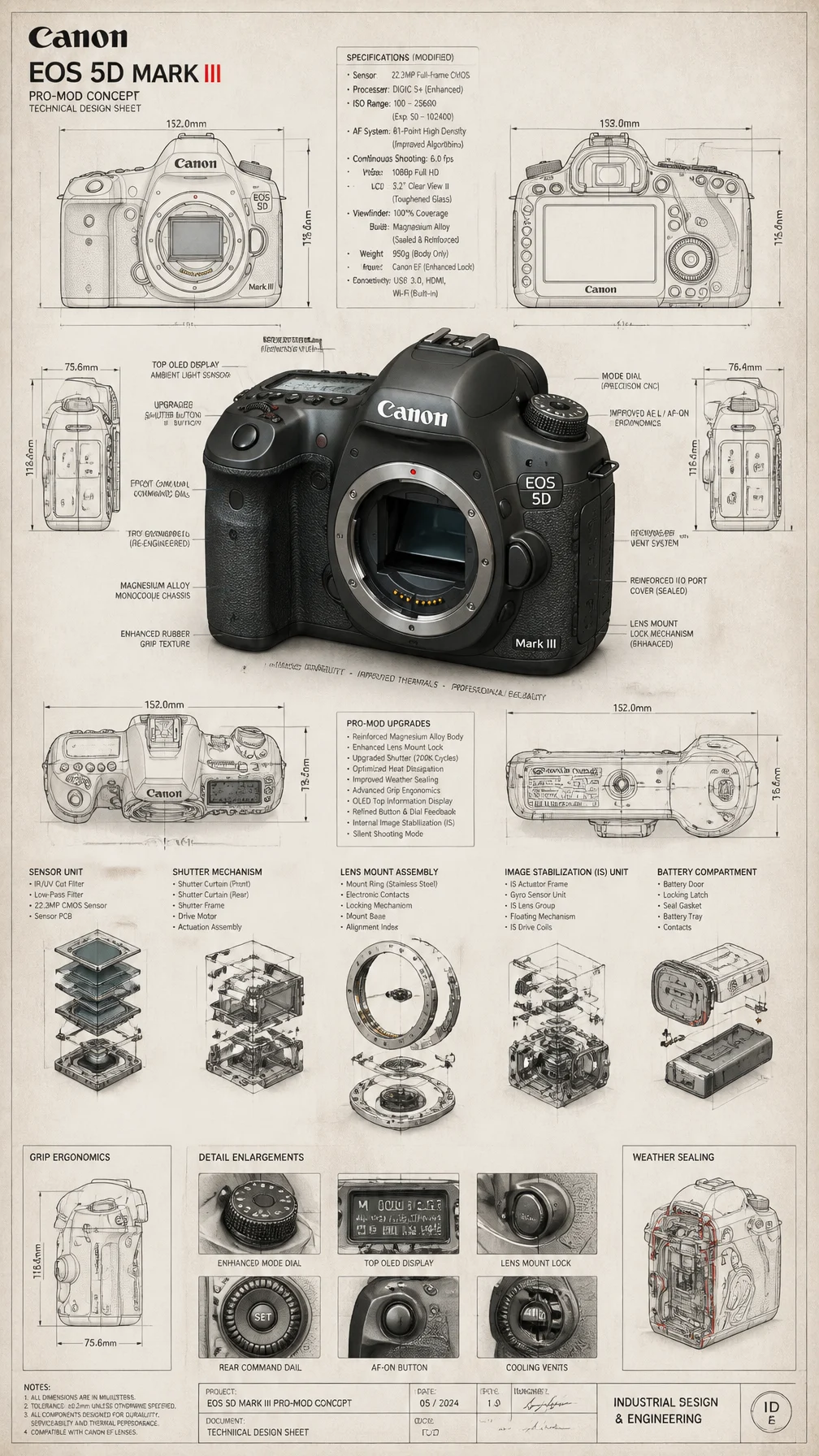 Canon 5D Pro-Mod Blueprint Render