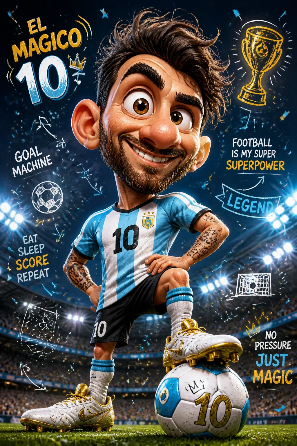 Hilarious Cartoon Football Superstar