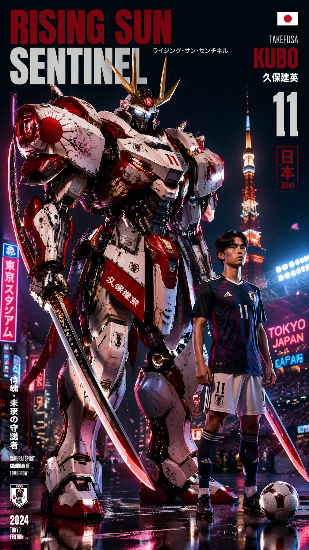 Rising Sun Sentinel Mech Poster Art