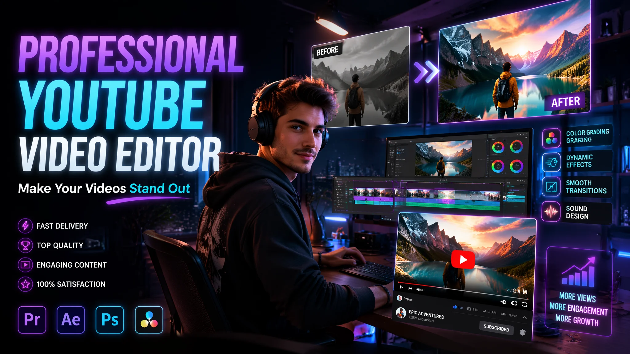 Cinematic YouTube Video Editor Ad