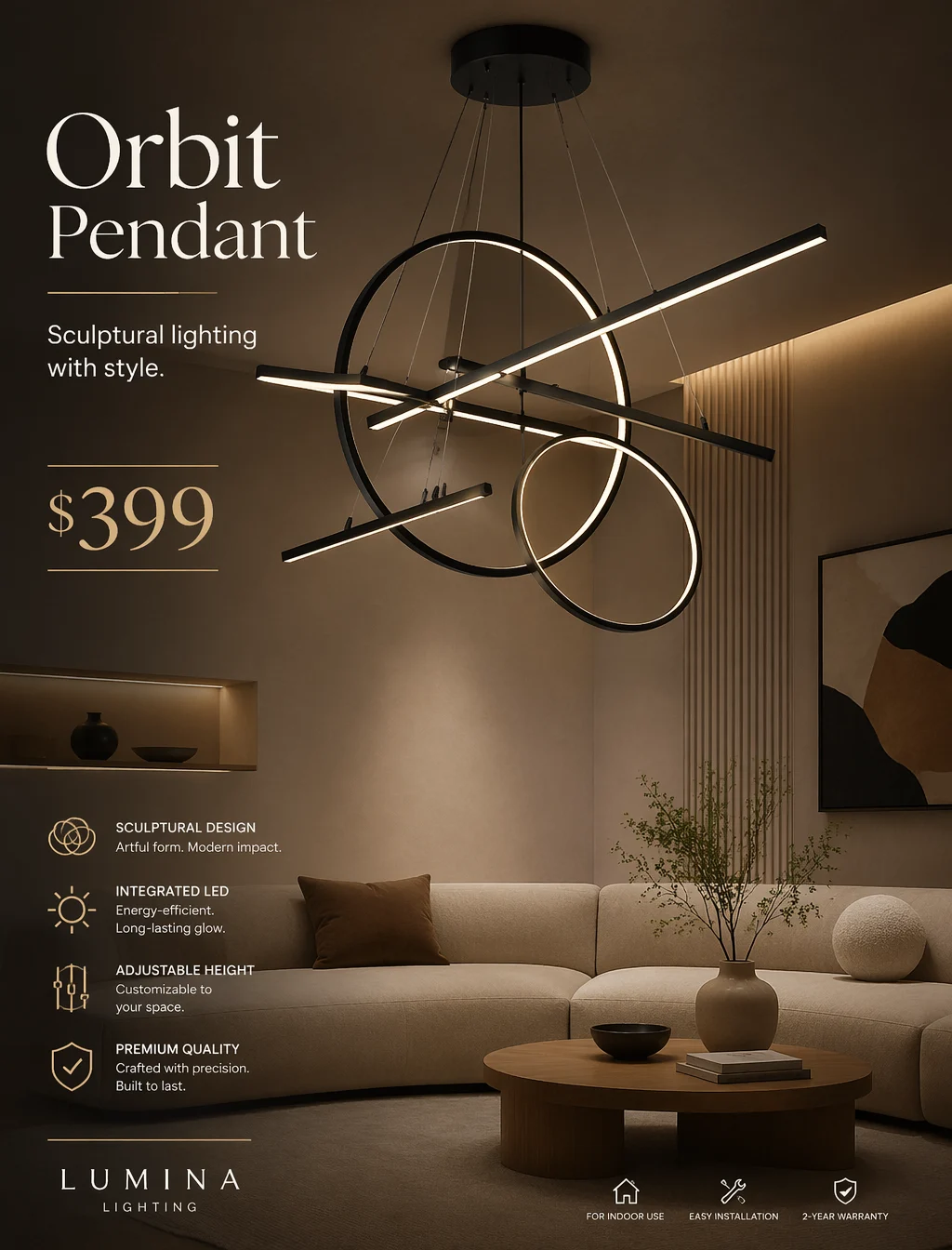 Luxury Orbit Pendant Chandelier Poster