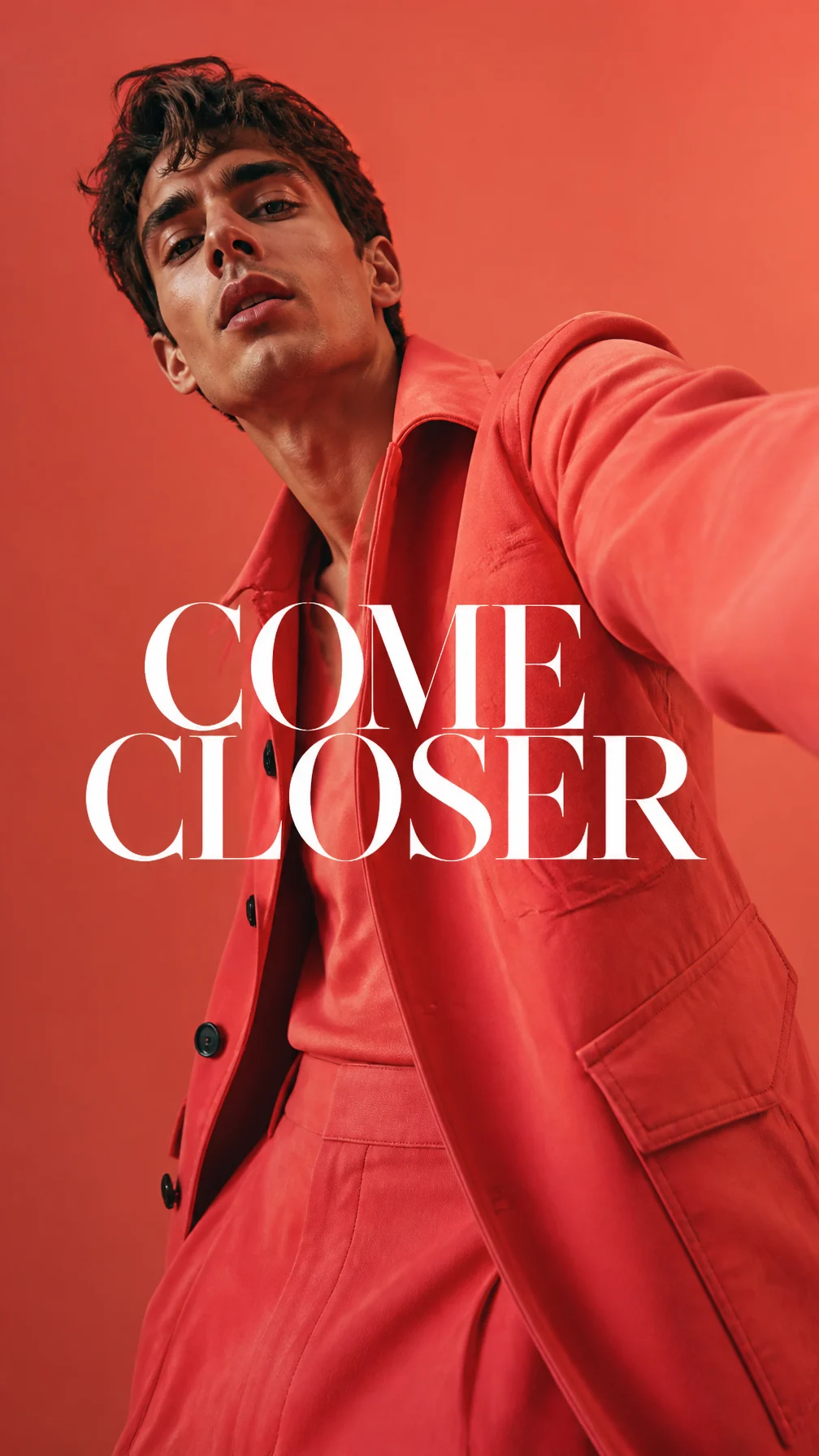 Vivid Coral Luxury Fashion Editorial