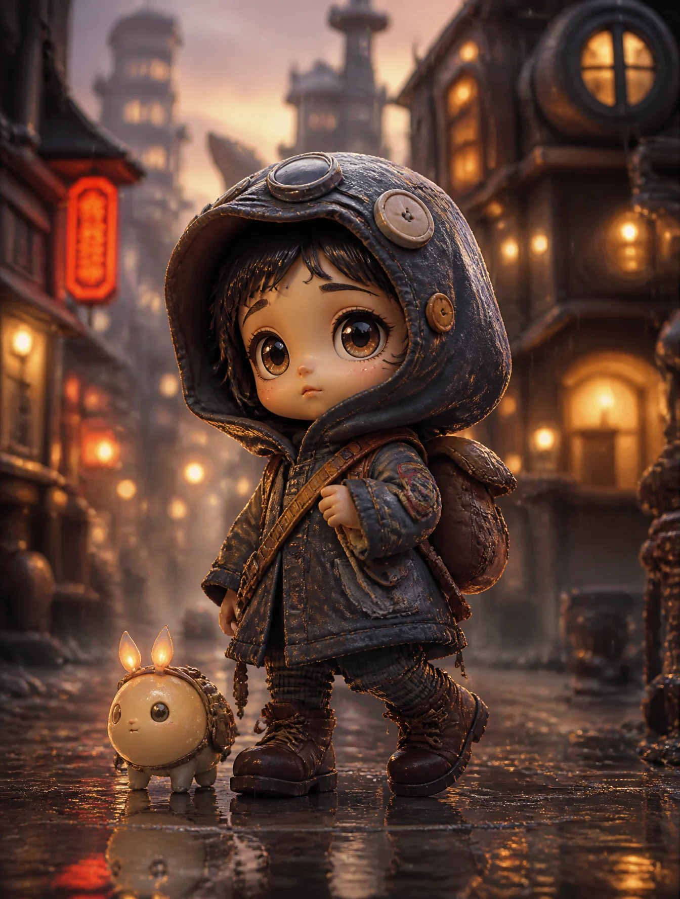 Tiny Adventurer In Whimsical Fantasy World