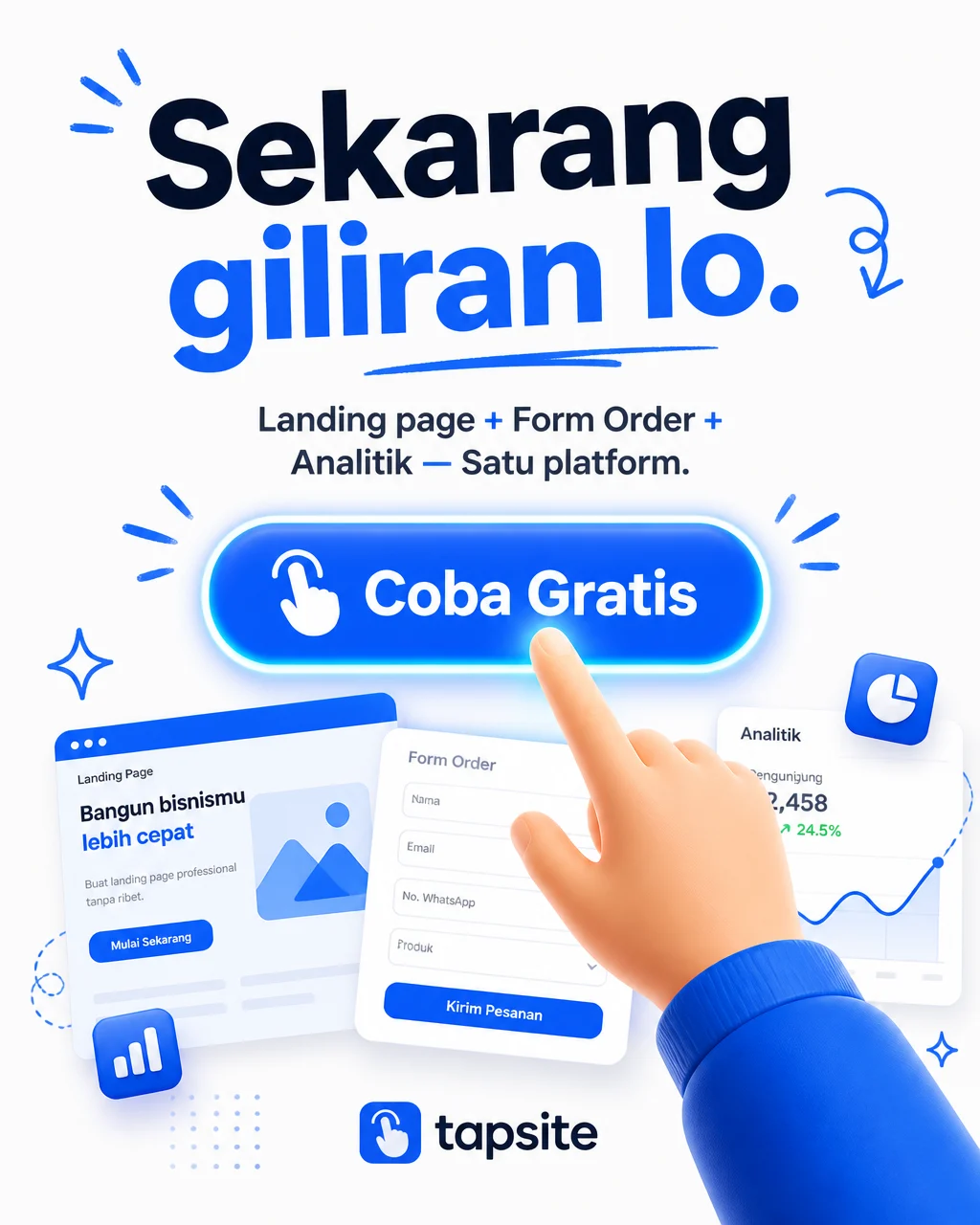 Bold Blue CTA Card Design