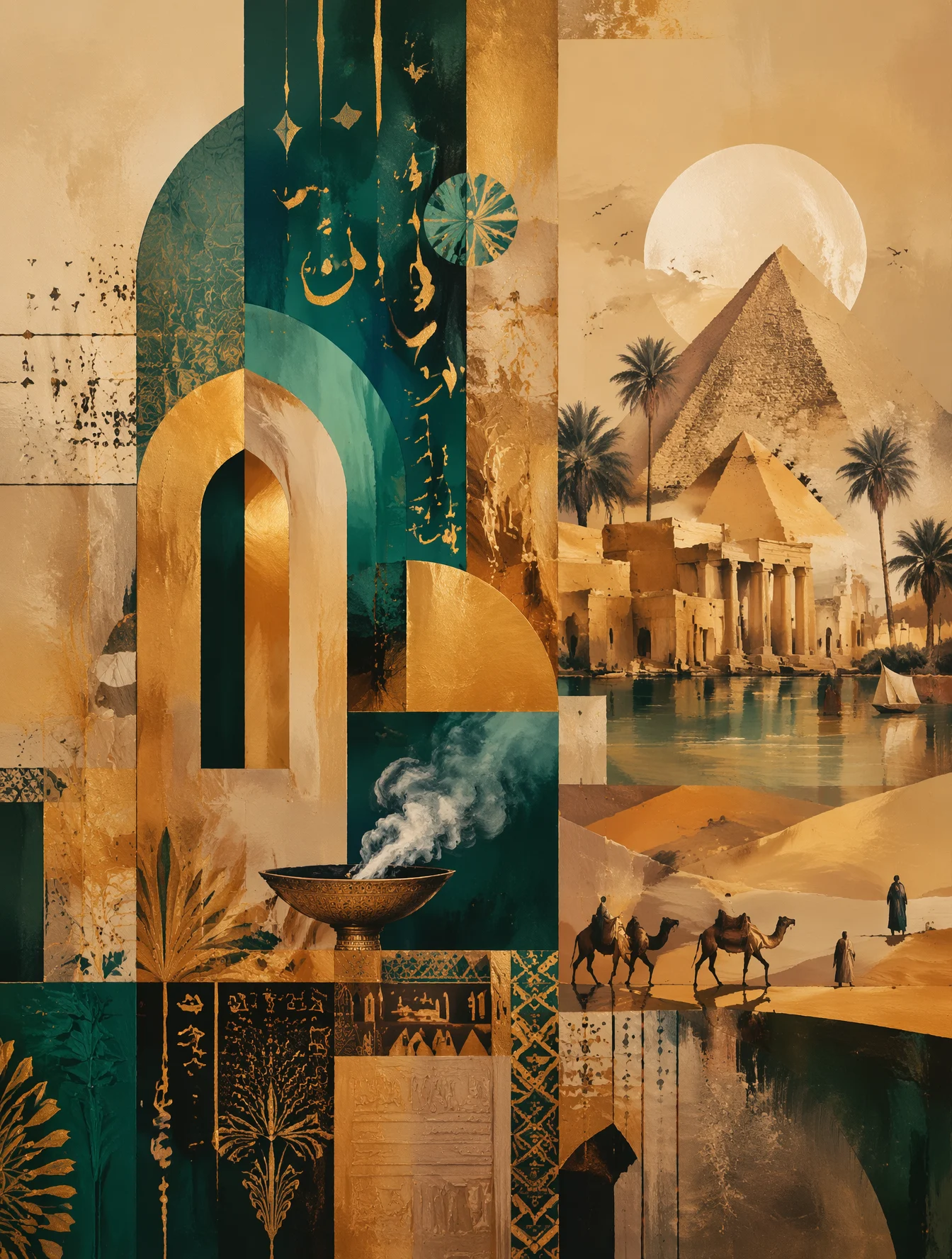Abstract Egyptian Art Essence