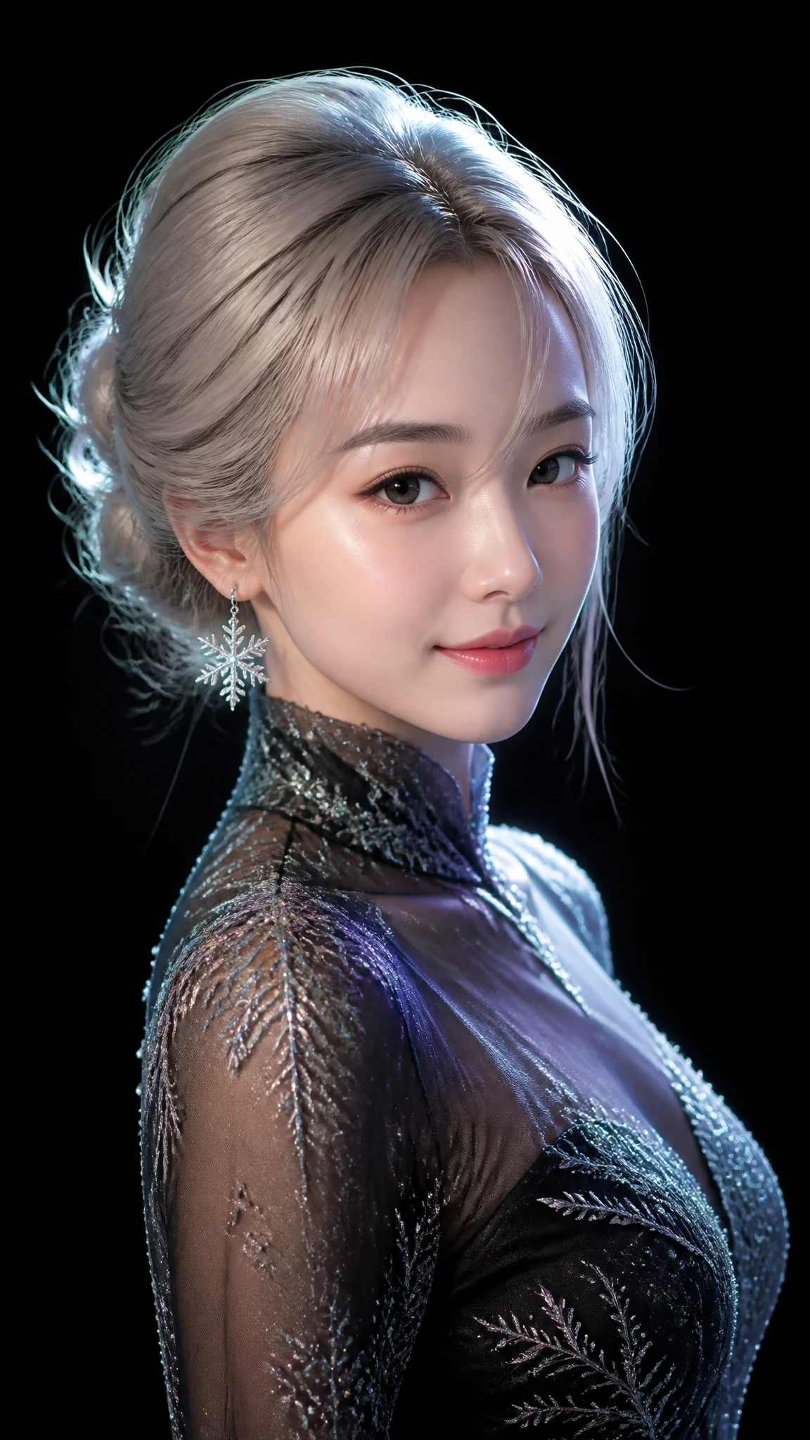 Ethereal Crystalline Fantasy Portrait Art