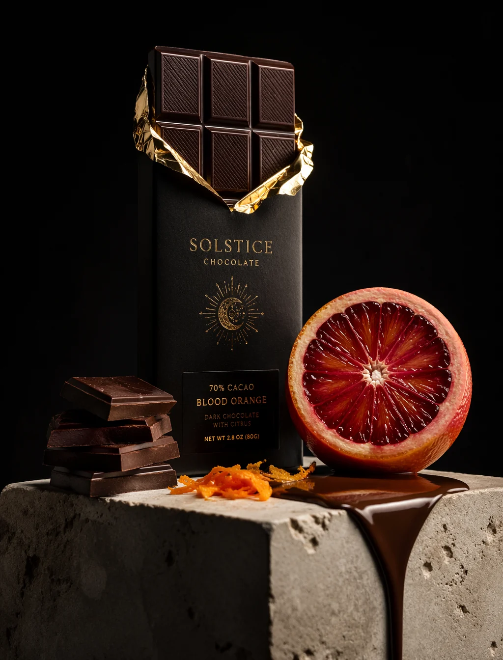 Luxury Dark Chocolate Blood Orange Ad