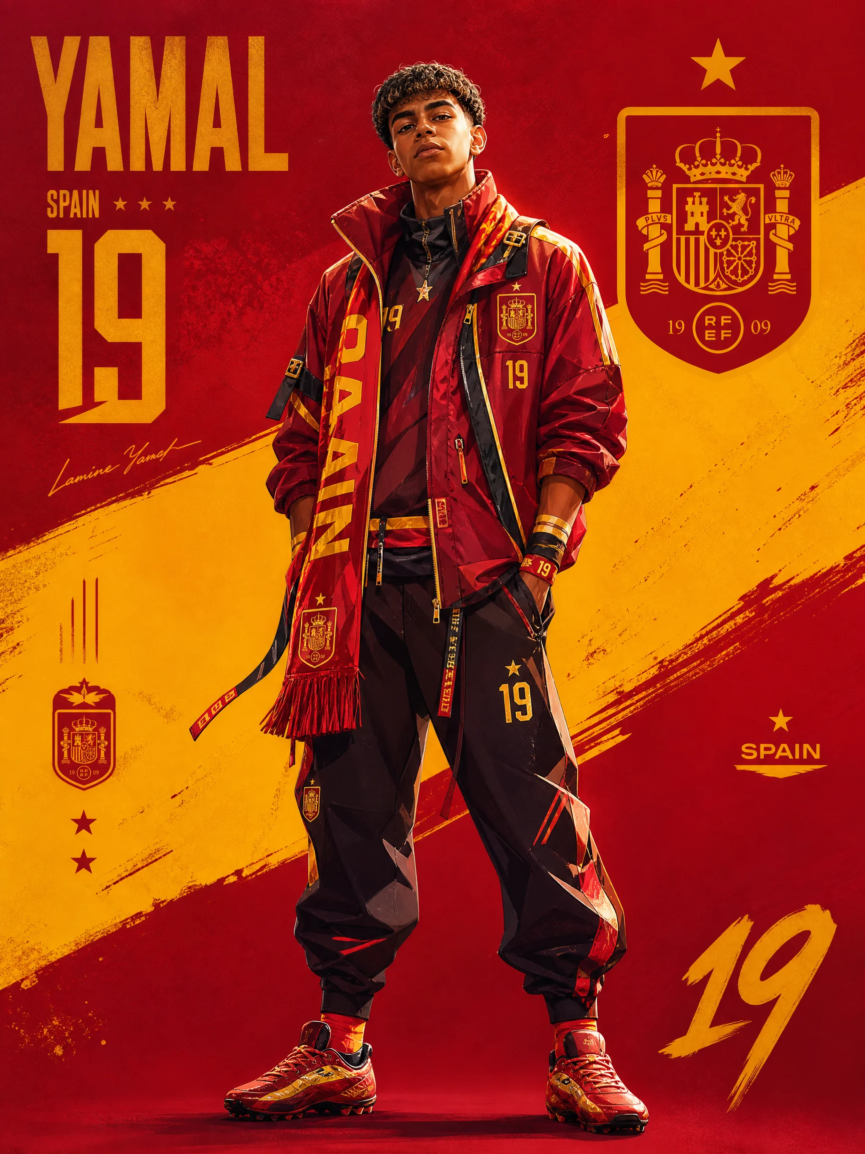 Yamal Spain Stylish Football Poster