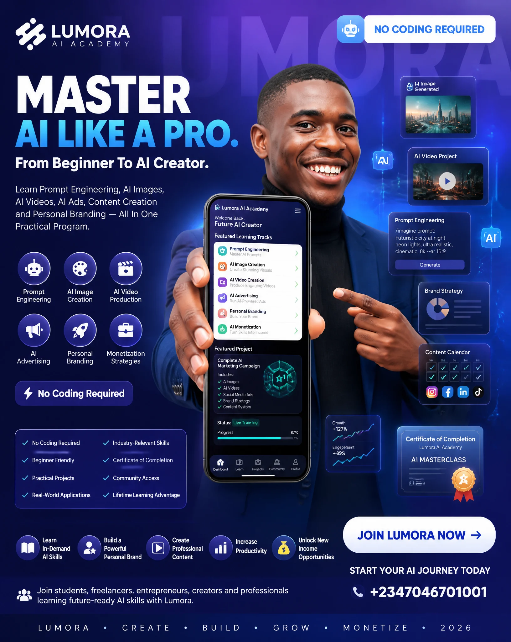 Lumora AI Academy Enrollment Flyer