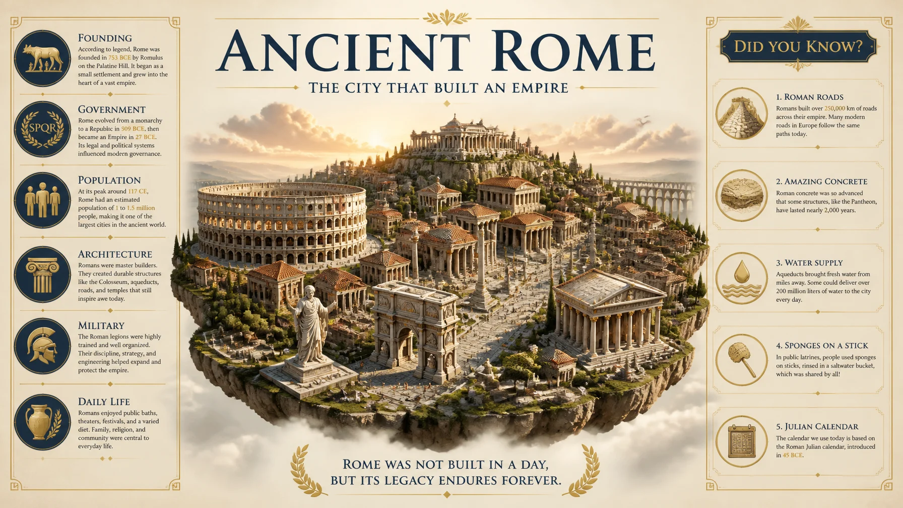 Ancient Rome Empire Infographic