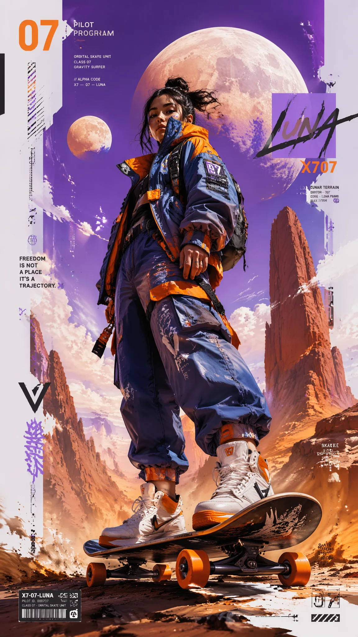 Cyber Skater Girl Poster