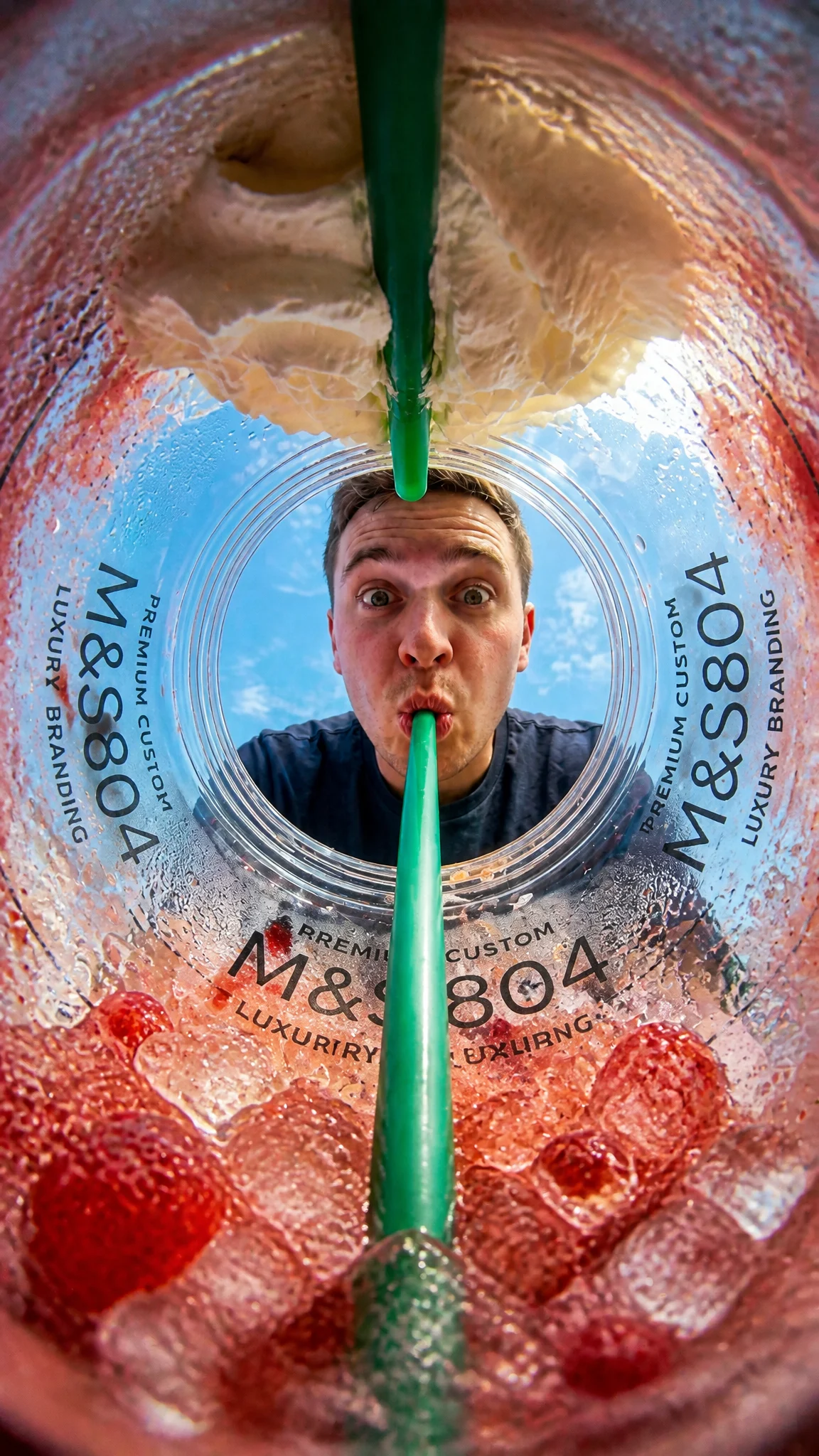 Inside Strawberry Frappuccino Cup POV