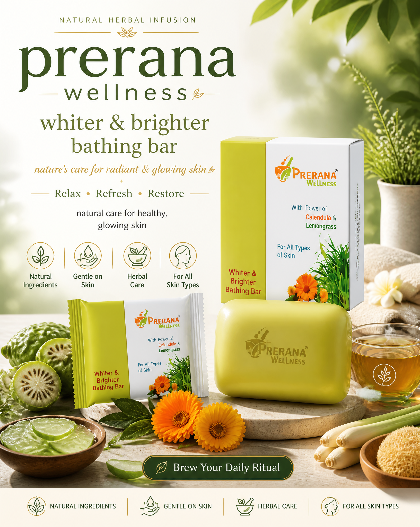 Radiant Glow Wellness Bath Poster