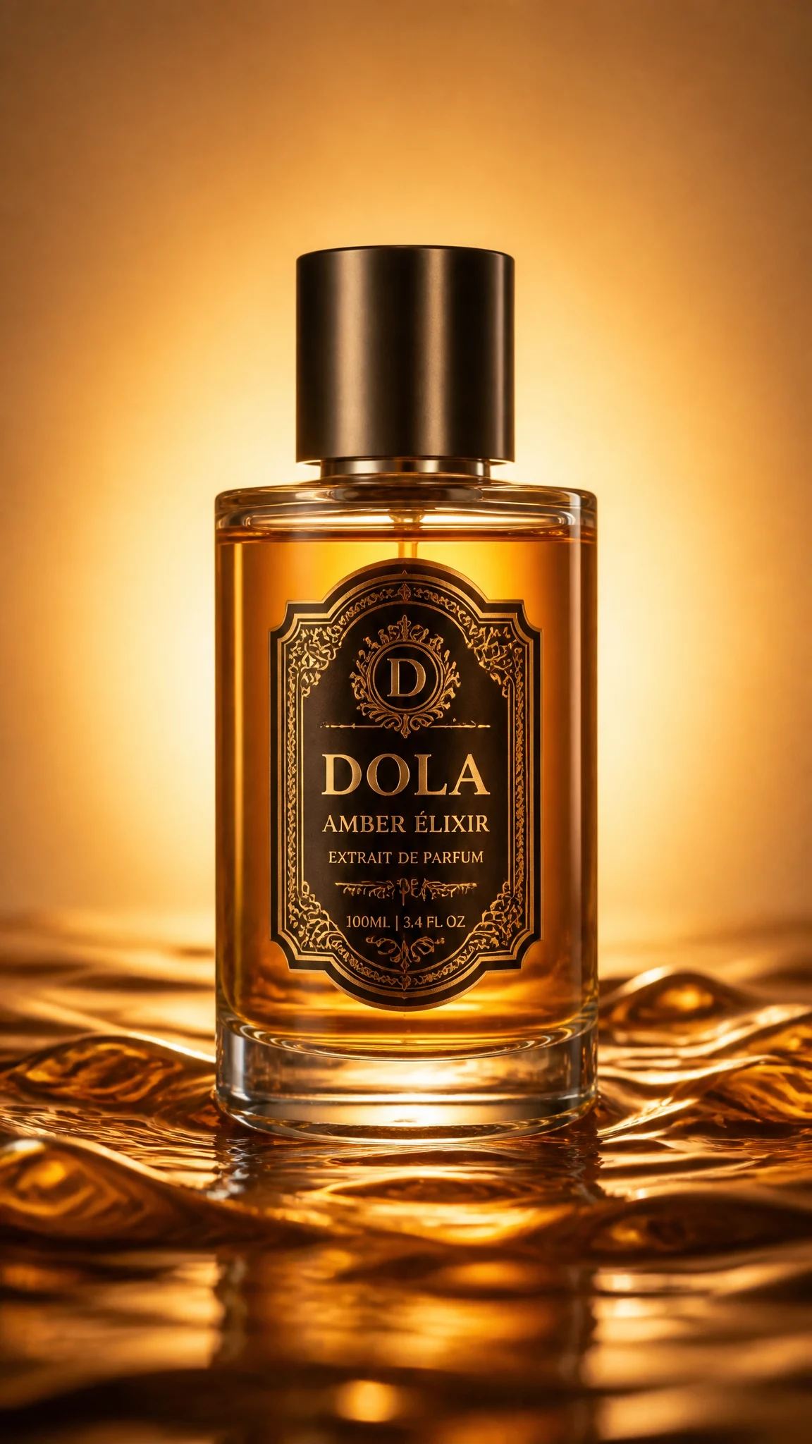 Amber Perfume Bottle Commercial Shot