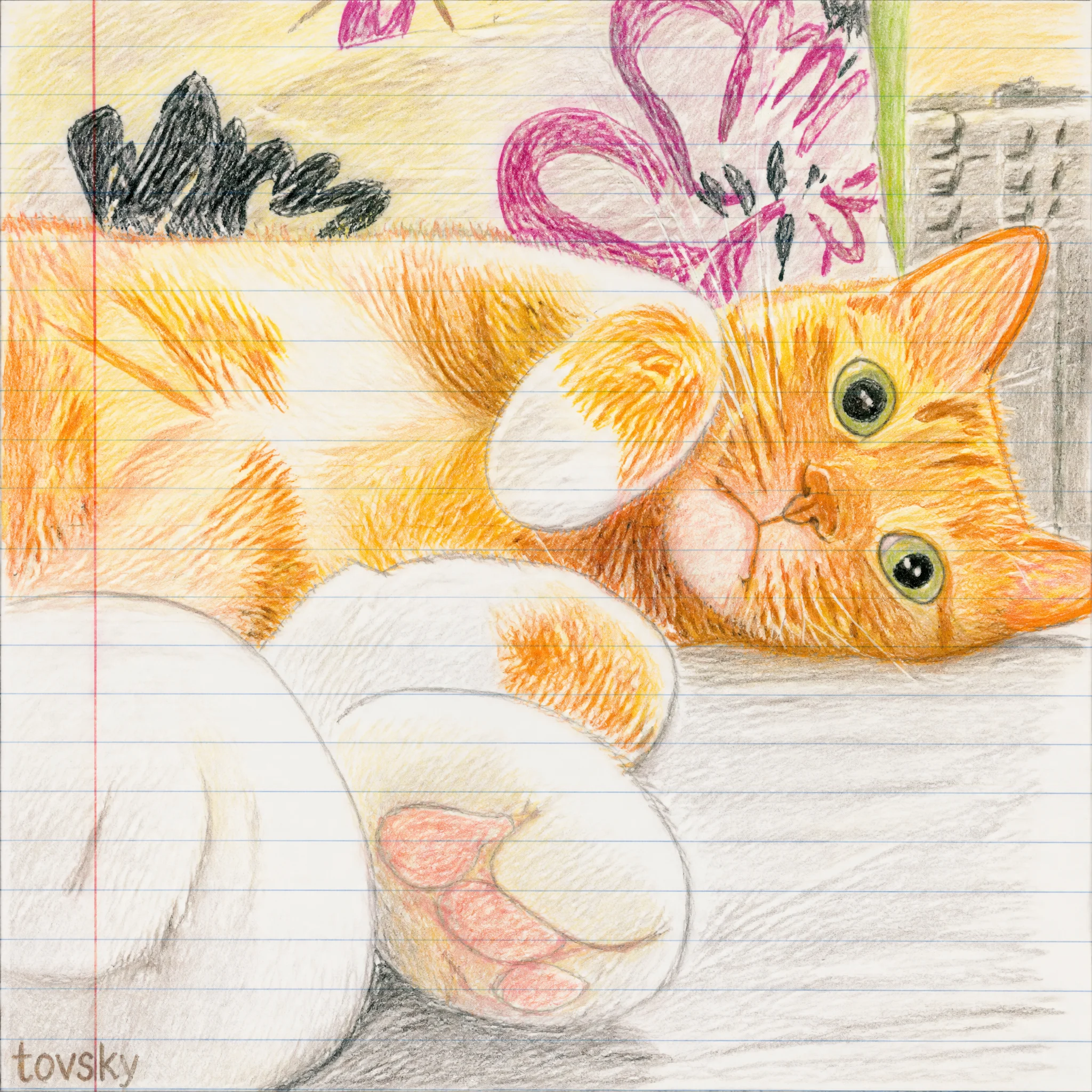 Child Drawing Colored Pencil Art