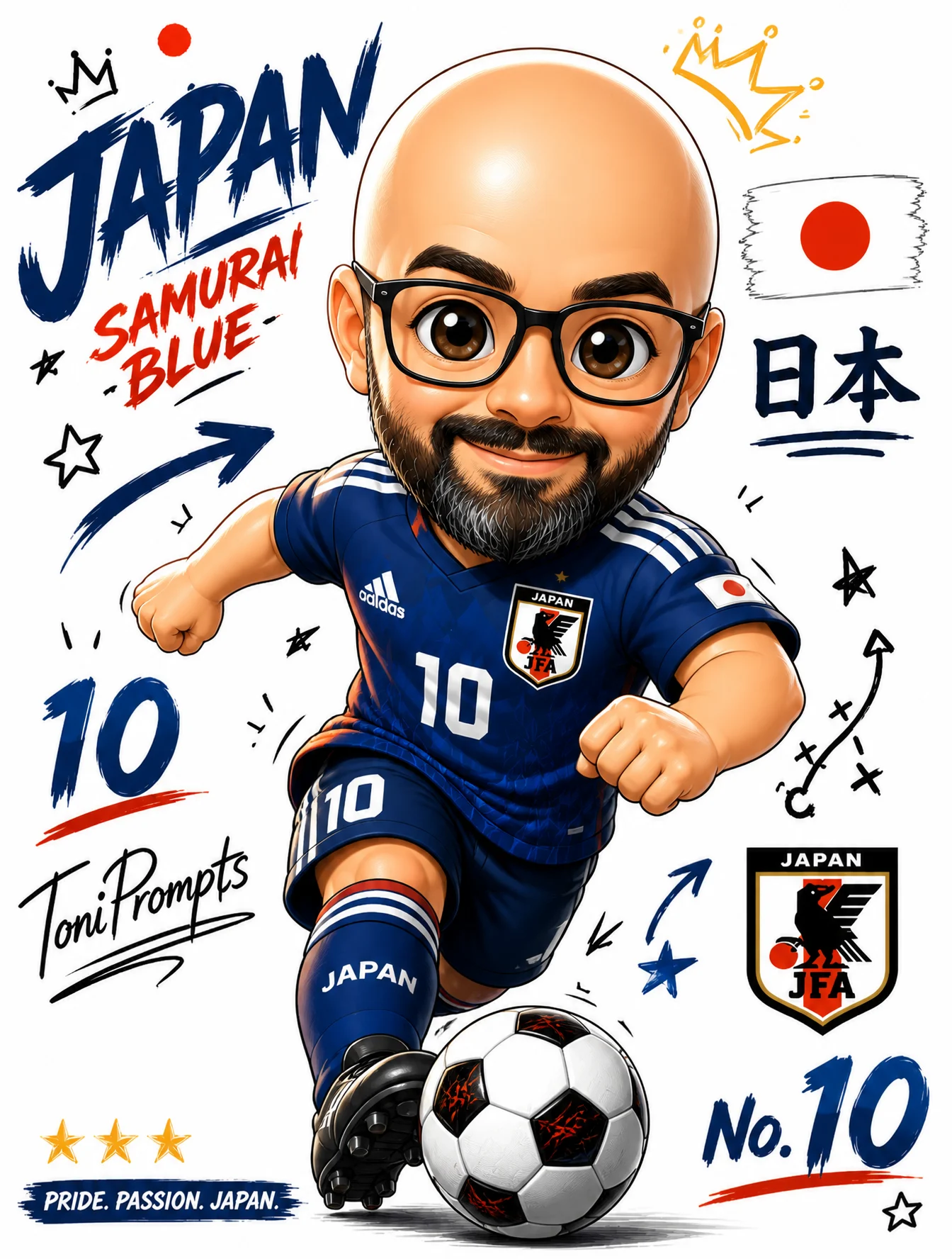 Cute Japanese Soccer Player Poster Art