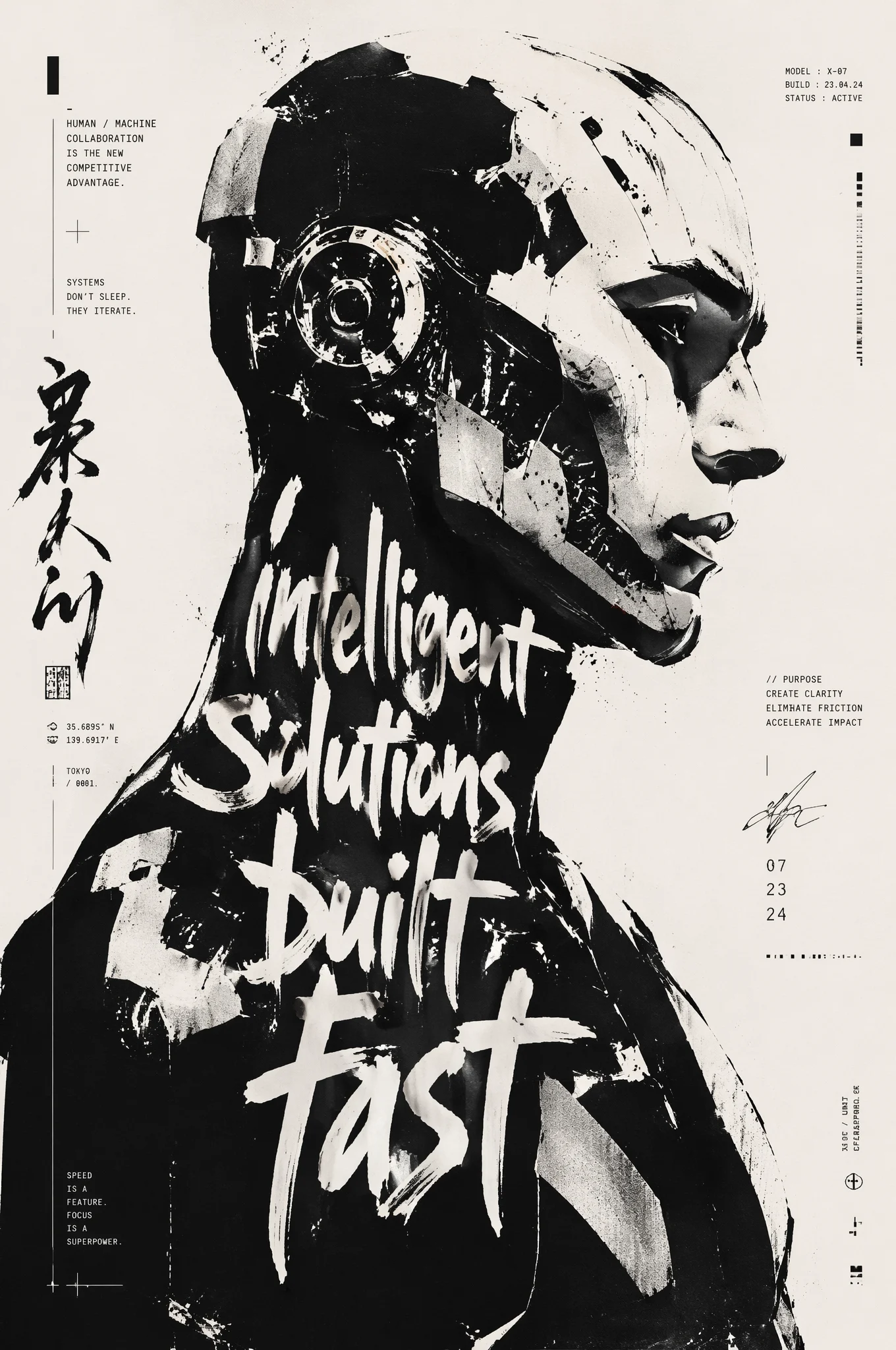 Robot Typographic Poster Design