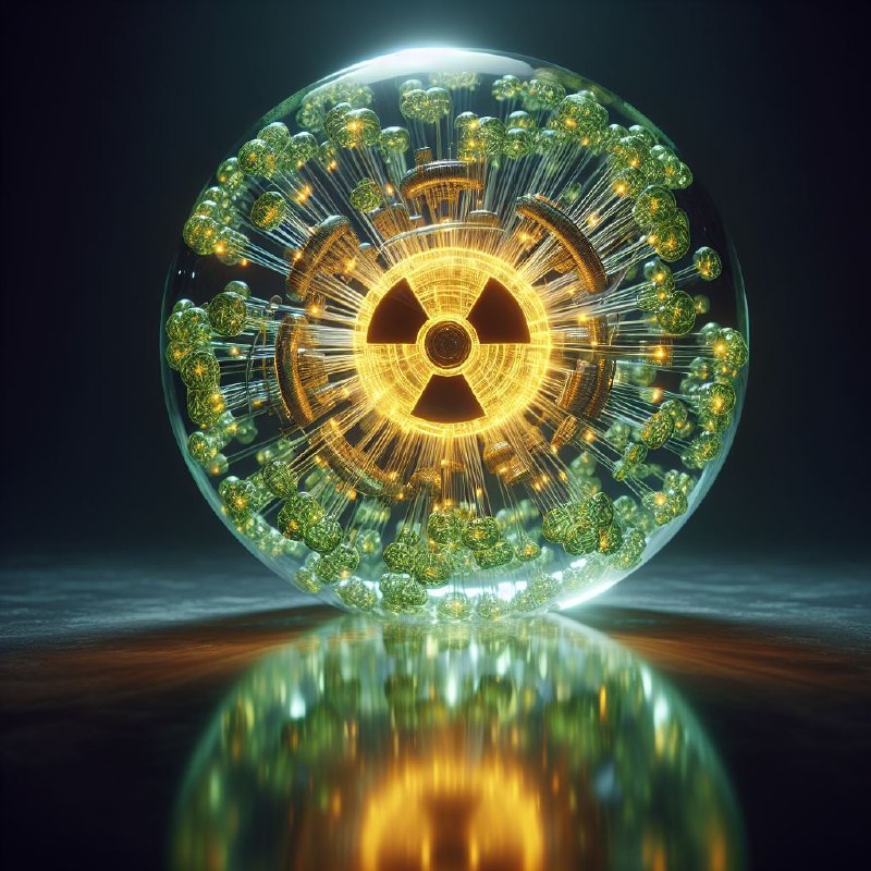 Glowing Uranium Crystal Ball Nuclear Energy Concept