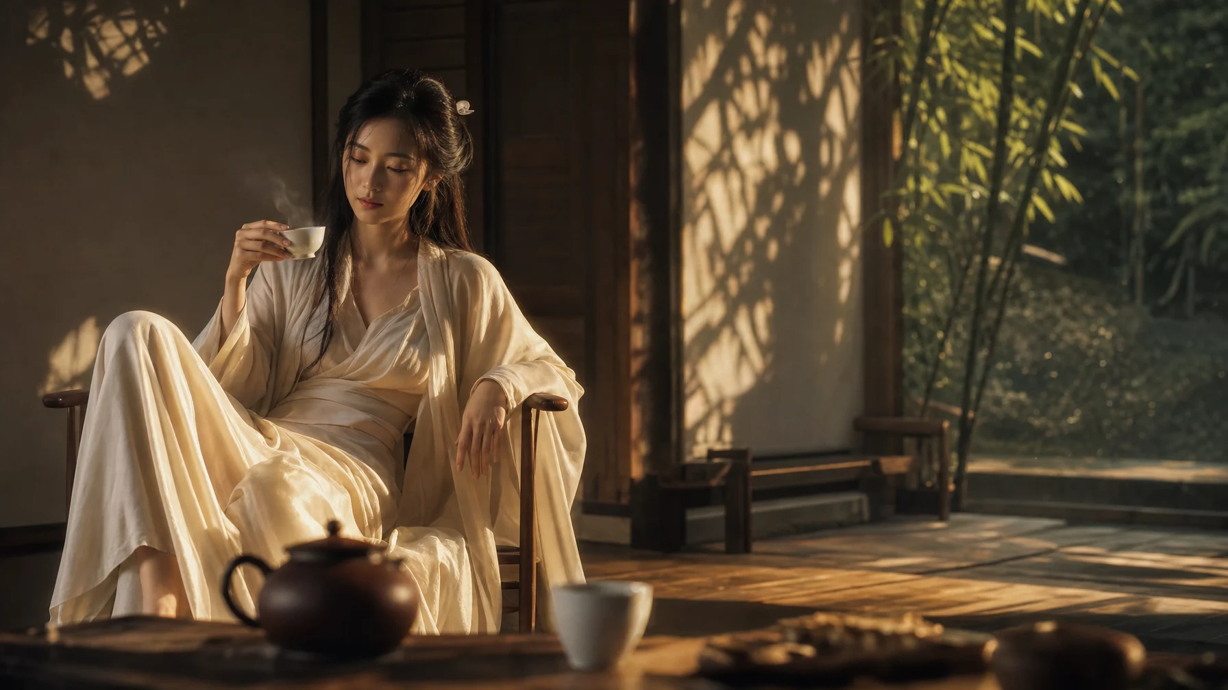 Serene Eastern Tea Room Moment