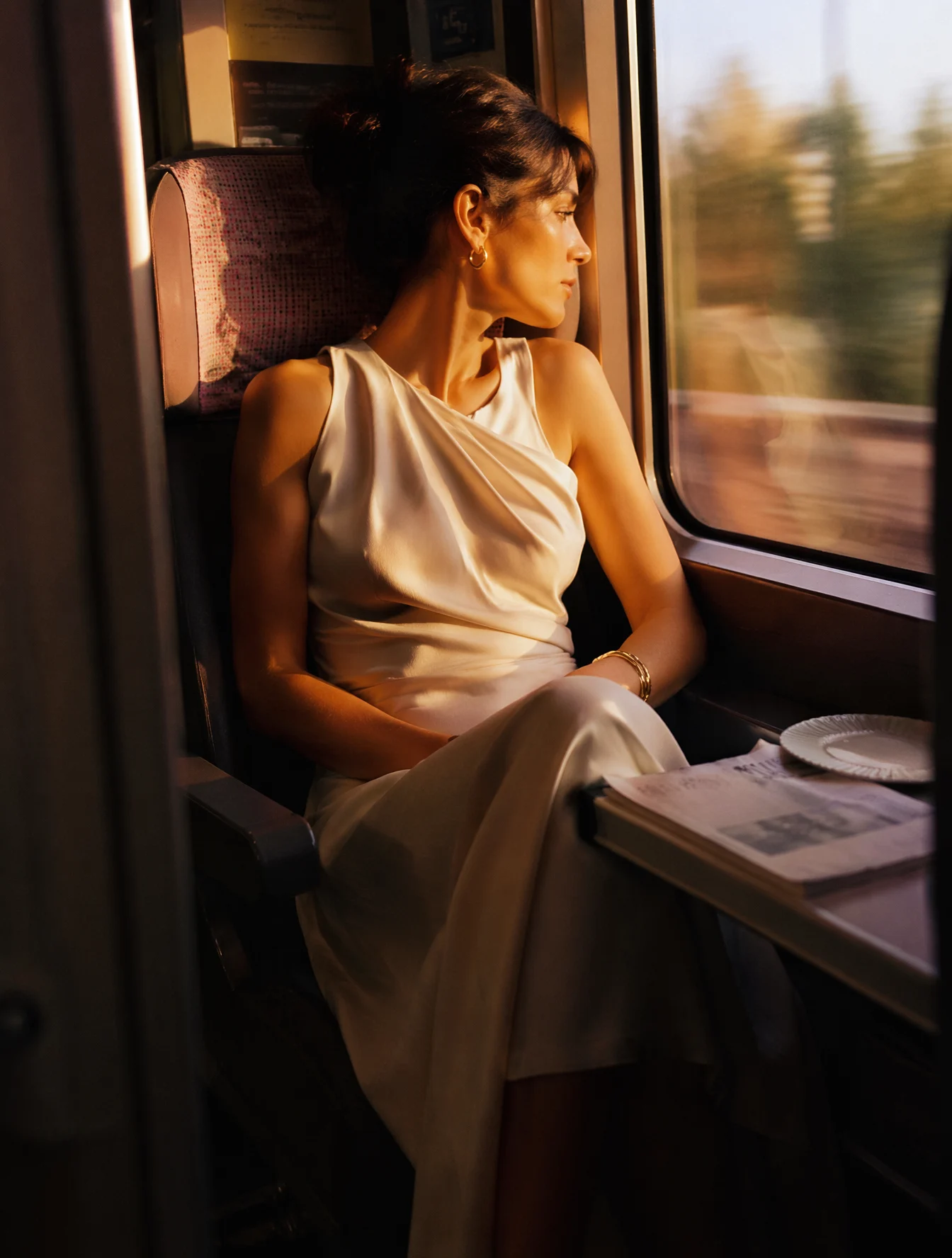Golden Hour Train Window Fashion