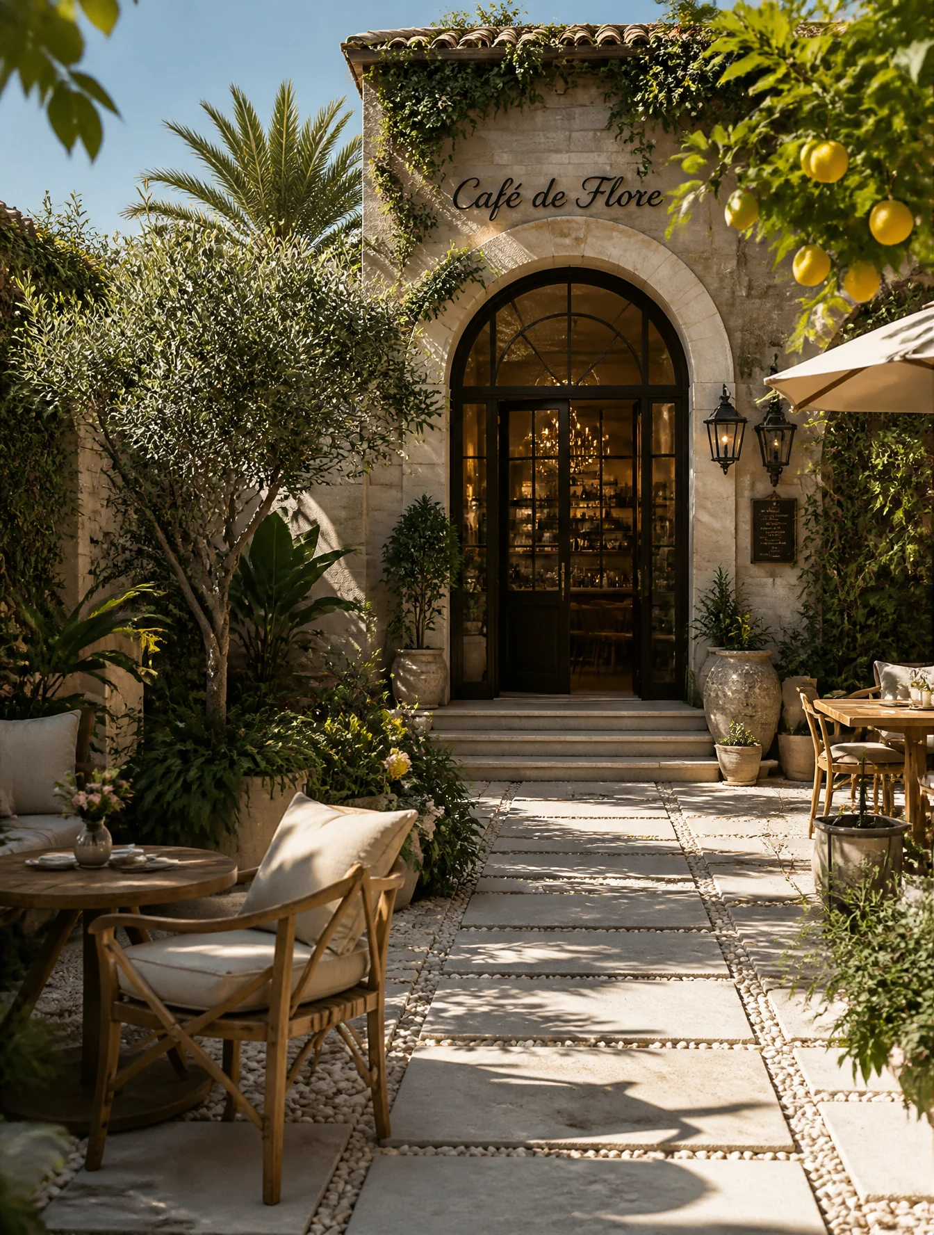 Mediterranean Parisian Courtyard Design